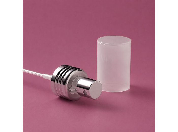 Spray pump 24/410 silver with matt overcap and clip
