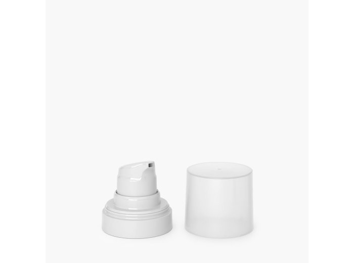 Dispenser airless Micro Round white with natural matt cap
