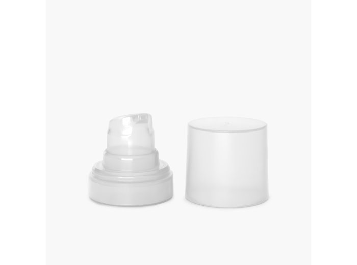 Airless dispenser Micro Round natural with natural overcap