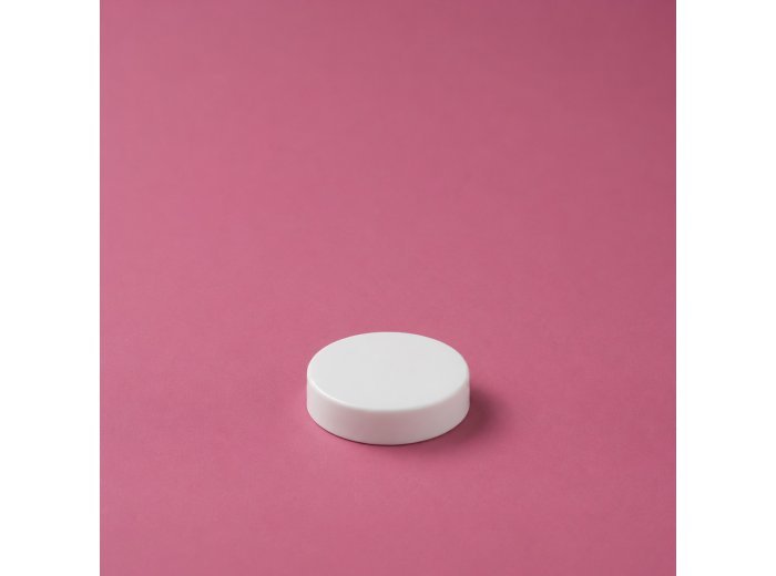 Silver-striped white lid for Flat 50 ml jar