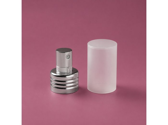 Spray pump 24/410 silver with matt overcap and clip