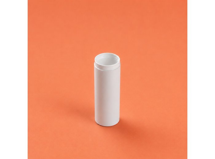 Bottle airless Mezzo Round shiny white 30 ml in recycled PP