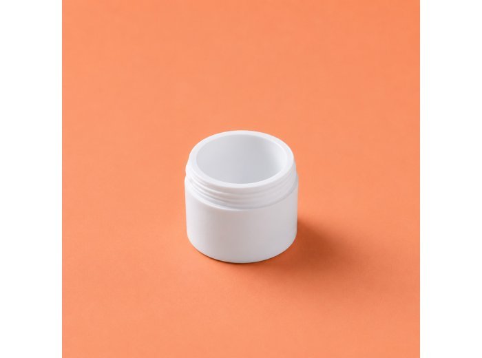 Flat jar 25 ml shiny white