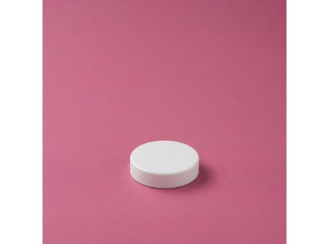 Silver-striped white lid for Flat 50 ml jar