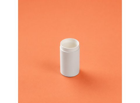 Bottle airless Mezzo Round shiny white 15 ml in recycled PP